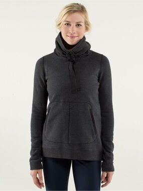 Lululemon Womens Avenue Pullover (8?) Dark Grey Funnel Neck Sweatshirt Fleece